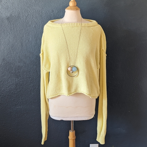 Free People Oversized Cropped Sweater - Picture 1 of 9
